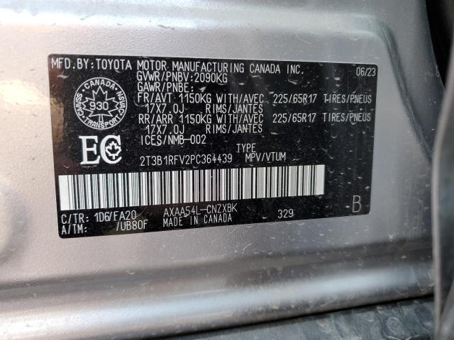 2T3B1RFV2PC364439 - 2023 TOYOTA RAV4 LE SILVER photo 12