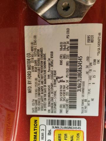 3LN6L2LU8GR634545 - 2016 LINCOLN MKZ HYBRID RED photo 12