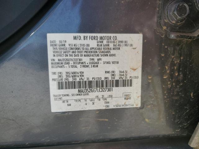 MAJ3S2GE7LC327301 - 2020 FORD ECOSPORT SE ნაცრისფერი ფოტო 14