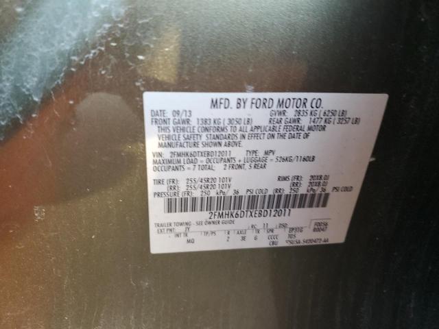 2FMHK6DTXEBD12011 - 2014 FORD FLEX LIMITED GREEN photo 13