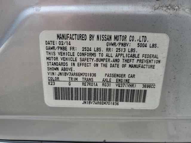 JN1BV7AR6EM701936 - 2014 INFINITI Q50 BASE SILVER photo 12