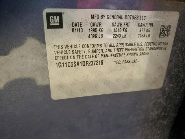 1G11C5SA1DF237218 - 2013 CHEVROLET MALIBU 1LT BLUE photo 12