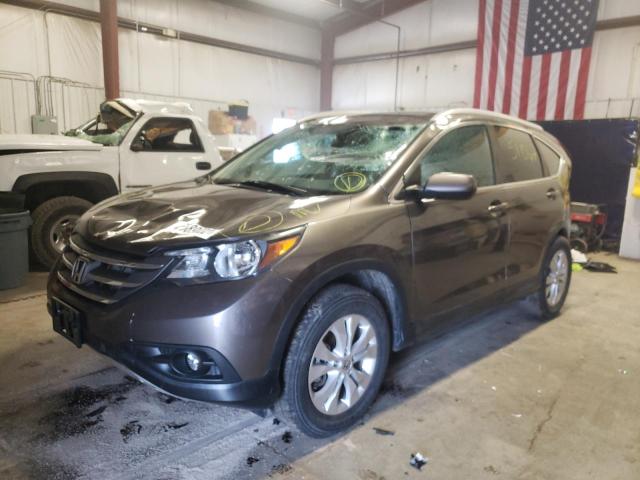 2HKRM4H76EH674880 - 2014 HONDA CR-V EXL BROWN photo 2