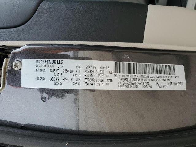 2C4RC1BG3HR779913 - 2017 CHRYSLER PACIFICA TOURING L CHARCOAL photo 13