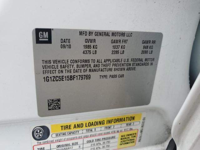 1G1ZC5E15BF179769 - 2011 CHEVROLET MALIBU 1LT WHITE photo 12