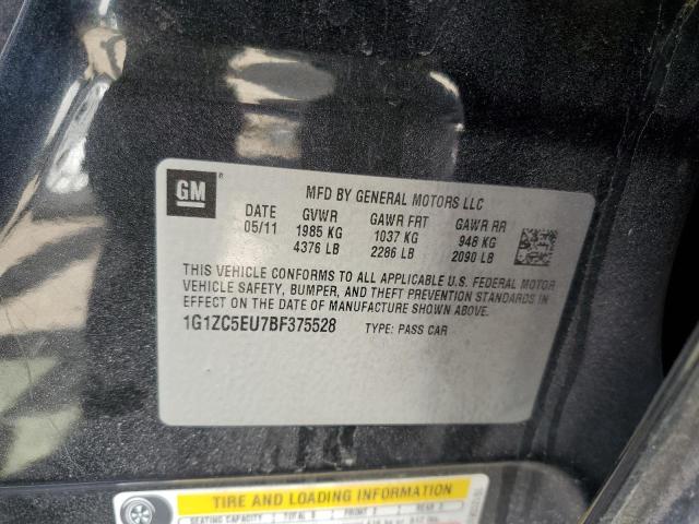 1G1ZC5EU7BF375528 - 2011 CHEVROLET MALIBU 1LT 石墨色 照片 12