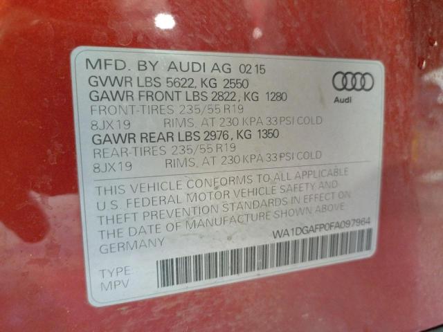 WA1DGAFP0FA097964 - 2015 AUDI Q5 PREMIUM PLUS 橙色 照片 14