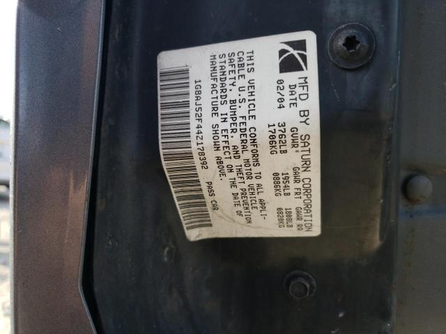 1G8AJ52F44Z178392 - 2004 SATURN ION LEVEL 2 ნაცრისფერი ფოტო 12