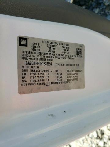 1GAZGPFF0H1335894 - 2017 CHEVROLET EXPRESS G3 LT WHITE photo 14