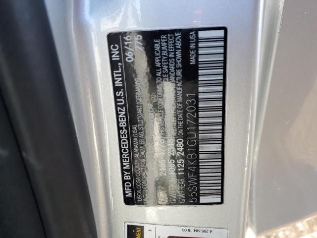 55SWF4KB1GU172031 - 2016 MERCEDES-BENZ C 300 4MATIC SILVER photo 12