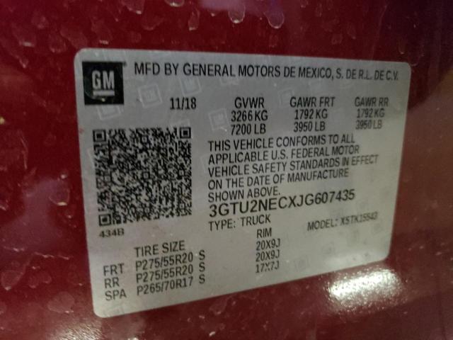 3GTU2NECXJG607435 - 2018 GMC SIERRA K1500 SLT RED photo 13