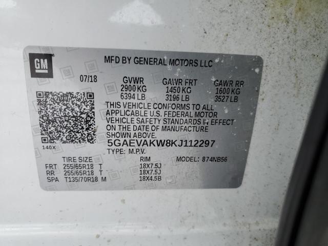 5GAEVAKW8KJ112297 - 2019 BUICK ENCLAVE ESSENCE 白色 照片 13