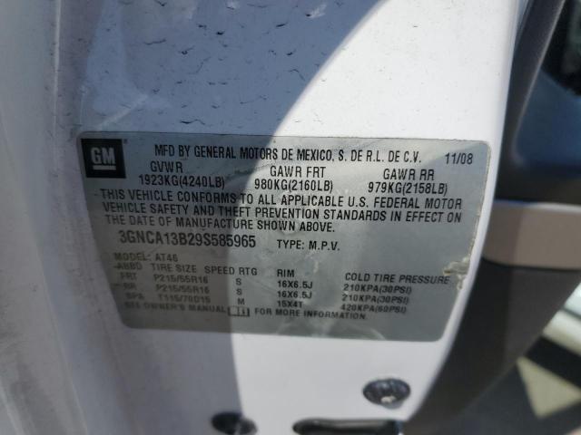 3GNCA13B29S585965 - 2009 CHEVROLET HHR LS 白色 照片 12