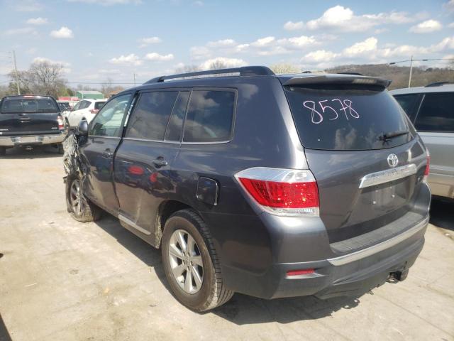 5TDZK3EH1CS078578 - 2012 TOYOTA HIGHLANDER BASE GRAY photo 2