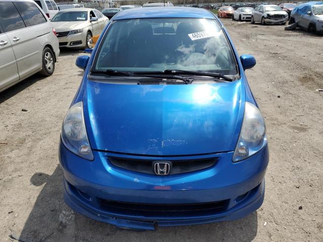 JHMGD38638S030475 - 2008 HONDA FIT SPORT BLUE photo 5