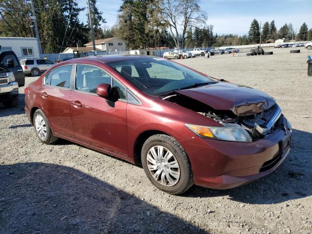 2HGFB2F55CH544160 - 2012 HONDA CIVIC LX BURGUNDY photo 4