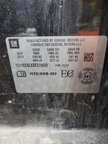 1G11C5SLXEF279602 - 2014 CHEVROLET MALIBU 1LT შავი ფოტო 12