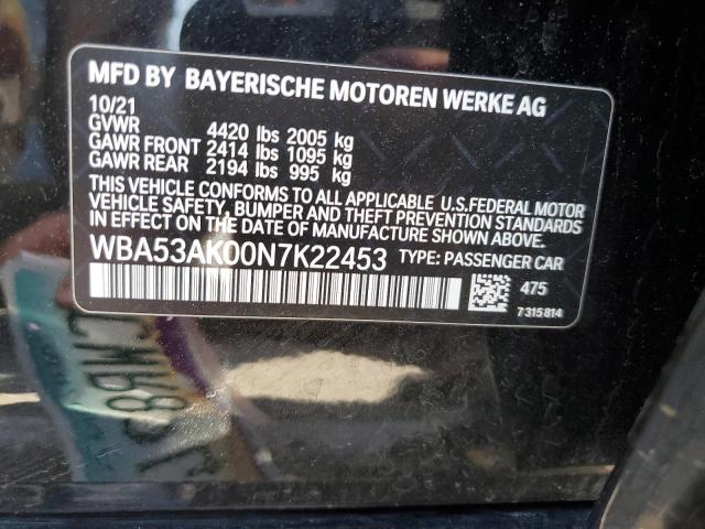 WBA53AK00N7K22453 - 2022 BMW 228I Чорний фото 12