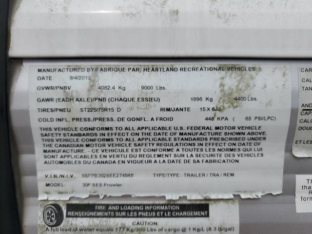 5SFPB3528EE274848 - 2014 HEART LAND PROWLER 白色 照片 10