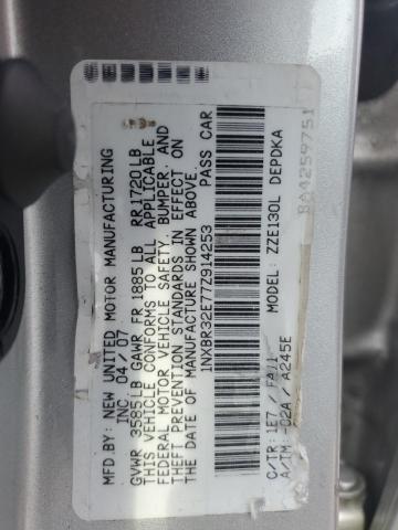 1NXBR32E77Z914253 - 2007 TOYOTA COROLLA CE SILVER photo 13