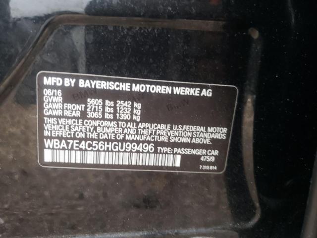 WBA7E4C56HGU99496 - 2017 BMW 740 XI BLACK photo 10