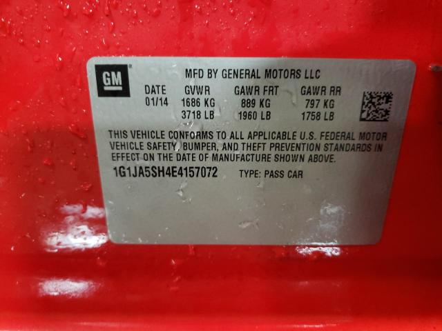 1G1JA5SH4E4157072 - 2014 CHEVROLET SONIC LS RED photo 13