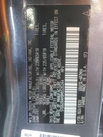 5TDGZRAH9MS535344 - 2021 TOYOTA HIGHLANDER XLE 灰色 照片 13