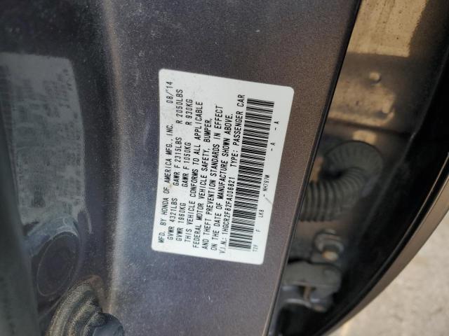 1HGCR2F82FA006821 - 2015 HONDA ACCORD EXL GRAY photo 12