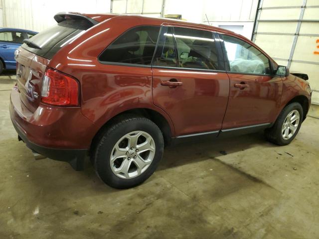 2FMDK4JC9EBA42499 - 2014 FORD EDGE SEL MAROON photo 3