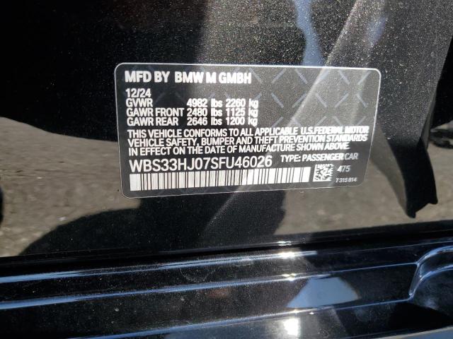 WBS33HJ07SFU46026 - 2025 BMW M3 COMPETITION შავი ფოტო 12