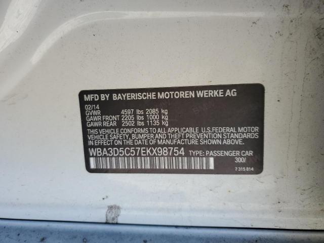 WBA3D5C57EKX98754 - 2014 BMW 328 D XDRIVE WHITE photo 12