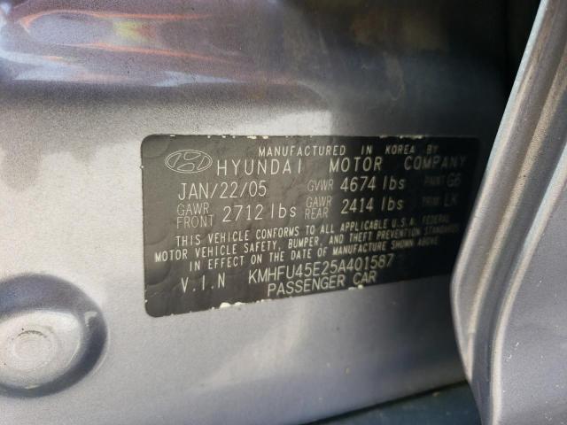 KMHFU45E25A401587 - 2005 HYUNDAI XG 350 SILVER photo 12