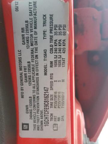 1GCHTCFE9C8162147 - 2012 CHEVROLET COLORADO LT RED photo 12