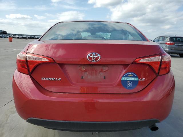 2T1BURHE3KC199491 - 2019 TOYOTA COROLLA L RED photo 6