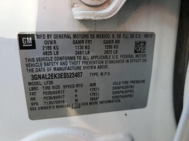 3GNAL2EK3ES523487 - 2014 CHEVROLET CAPTIVA LS 白色 照片 12