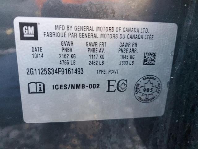 2G1125S34F9161493 - 2015 CHEVROLET IMPALA LT GRAY photo 12