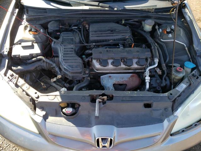 2HGES16684H609227 - 2004 HONDA CIVIC LX GRAY photo 11