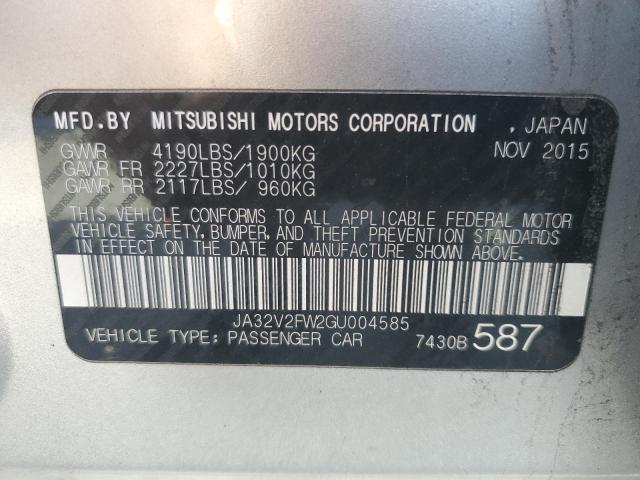 JA32V2FW2GU004585 - 2016 MITSUBISHI LANCER ES SILVER photo 12