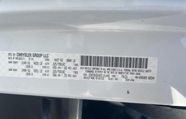 3C6TRVDG4EE121045 - 2014 RAM PROMASTER 2500 HIGH أبيض صورة 10