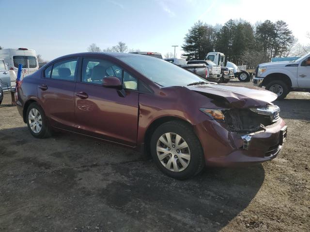 2HGFB2F55CH609282 - 2012 HONDA CIVIC LX MAROON photo 4