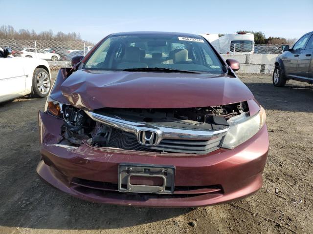 2HGFB2F55CH609282 - 2012 HONDA CIVIC LX MAROON photo 5