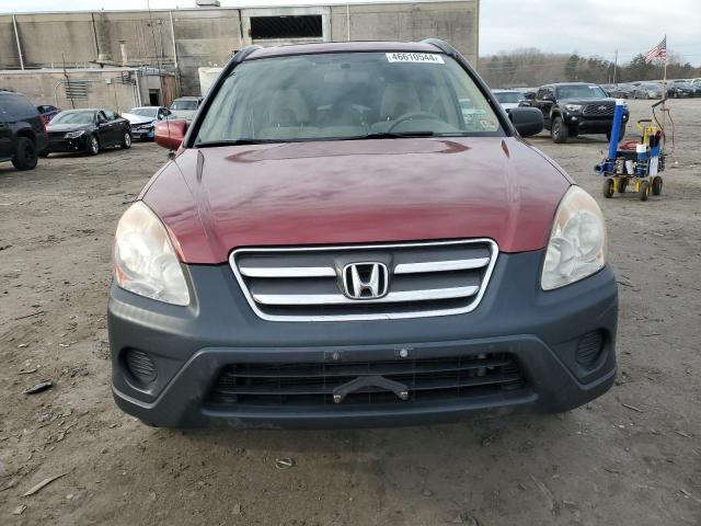 JHLRD78886C003687 - 2006 HONDA CR-V EX RED photo 5