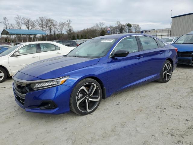 1HGCV1F31NA083656 - 2022 HONDA ACCORD SPORT BLUE photo 1