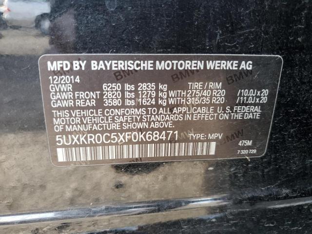 5UXKR0C5XF0K68471 - 2015 BMW X5 XDRIVE35I BLACK photo 12