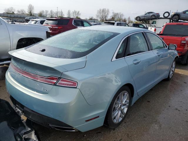 3LN6L2LU2ER805769 - 2014 LINCOLN MKZ HYBRID TURQUOISE photo 3