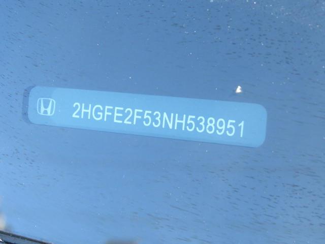 2HGFE2F53NH538951 - 2022 HONDA CIVIC SPORT 银色 照片 10