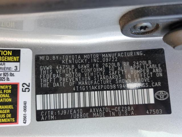 4T1G11AKXPU098194 - 2023 TOYOTA CAMRY SE NIGHT SHADE SILVER photo 13