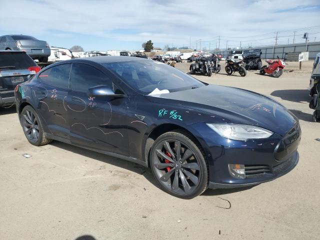 5YJSA1H25EFP65568 - 2014 TESLA MODEL S BLUE photo 4