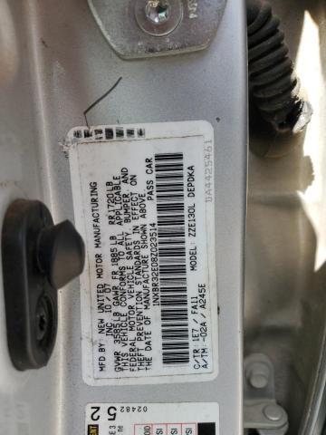 1NXBR32E08Z023514 - 2008 TOYOTA COROLLA CE SILVER photo 12