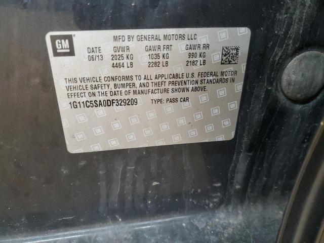 1G11C5SA0DF329209 - 2013 CHEVROLET MALIBU 1LT CHARCOAL photo 12